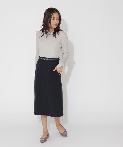 NATURAL BEAUTY BASIC（ナチュラルビューティーベーシック）の「ボタンスリーブリブニット（ニット/セーター・レディース・ホワイト系その他/グレー/イエロー・MEDIUM）」の14枚目の写真