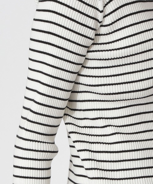 NATURAL BEAUTY BASIC（ナチュラルビューティーベーシック）の「ボタンスリーブリブニット（ニット/セーター・レディース・ホワイト系その他/グレー/イエロー・MEDIUM）」の10枚目の写真