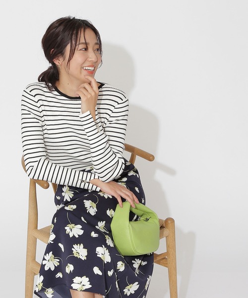 NATURAL BEAUTY BASIC（ナチュラルビューティーベーシック）の「ボタンスリーブリブニット（ニット/セーター・レディース・ホワイト系その他/グレー/イエロー・MEDIUM）」の17枚目の写真