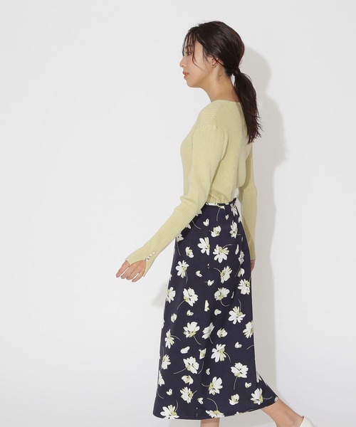 NATURAL BEAUTY BASIC（ナチュラルビューティーベーシック）の「ボタンスリーブリブニット（ニット/セーター・レディース・ホワイト系その他/グレー/イエロー・MEDIUM）」の22枚目の写真