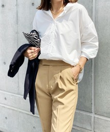 【シルエット変更可！】パール釦オーバーサイズシャツ