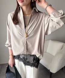 【シルエット変更可！】パール釦オーバーサイズシャツ