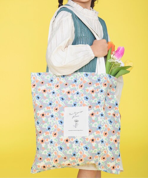 BREEZE（ブリーズ）の「/花柄トートバッグ（トートバッグ・キッズ・ラベンダー/ベージュ/キナリ・FREE）」の3枚目の写真