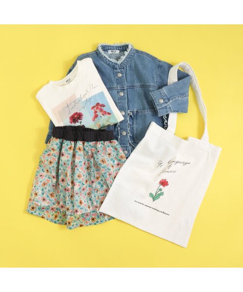 BREEZE（ブリーズ）の「/花柄トートバッグ（トートバッグ・キッズ・ラベンダー/ベージュ/キナリ・FREE）」の4枚目の写真