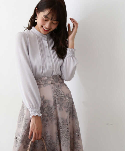 PROPORTION BODY DRESSING（プロポーションボディドレッシング）の「ピンタックブラウス / 1212110200（シャツ/ブラウス・レディース・グレー/ピンク/オフホワイト・MEDIUM/SMALL）」の5枚目の写真