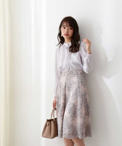 PROPORTION BODY DRESSING（プロポーションボディドレッシング）の「ピンタックブラウス / 1212110200（シャツ/ブラウス・レディース・グレー/ピンク/オフホワイト・MEDIUM/SMALL）」の6枚目の写真