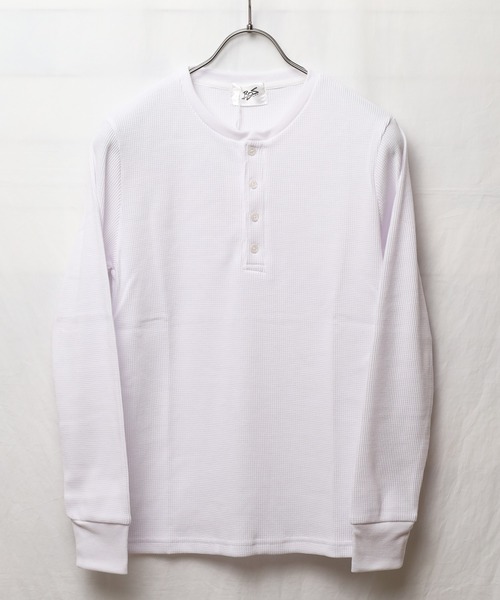 ARCHIVER(アーカイバ)の「【Bl】【RDS】ヘンリーネック サーマルロングスリーブTシャツ(Tシャツ/カットソー・レディース・ホワイト/ブラック/グレー/ベージュ/カーキ/ライトピンク/ネイビー・X-LARGE/LARGE/MEDIUM)」の2枚目の写真