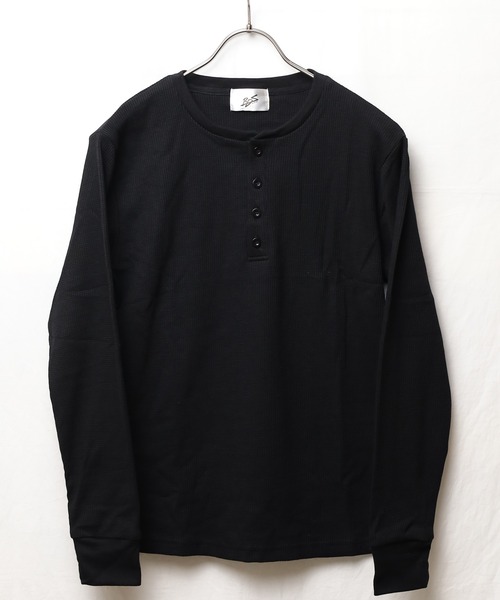 ARCHIVER(アーカイバ)の「【Bl】【RDS】ヘンリーネック サーマルロングスリーブTシャツ(Tシャツ/カットソー・レディース・ホワイト/ブラック/グレー/ベージュ/カーキ/ライトピンク/ネイビー・X-LARGE/LARGE/MEDIUM)」の3枚目の写真