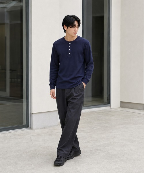 ARCHIVER(アーカイバ)の「【Bl】ヘンリーネックサーマルTシャツ 長袖(Tシャツ/カットソー・レディース・ホワイト/ブラック/グレー/ベージュ/カーキ/ライトピンク/ネイビー・X-LARGE/LARGE/MEDIUM)」の17枚目の写真