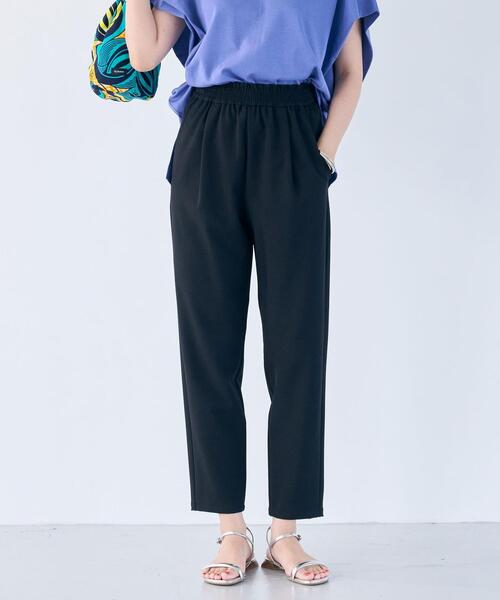 green label relaxing（グリーンレーベルリラクシング）の「オルマイパンツ P/P ツイル テーパード -マシンウォッシャブル・ストレッチ・防シワ・吸水速乾-（その他パンツ・レディース・ターコイズブルー/ピンク/ナチュラル/ブラウン/ブラック/ライム・40/38/34/36/42/44）」の2枚目の写真