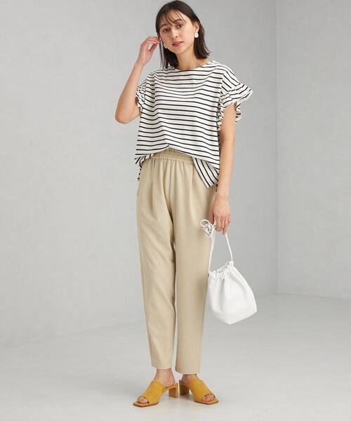 green label relaxing（グリーンレーベルリラクシング）の「オルマイパンツ P/P ツイル テーパード -マシンウォッシャブル・ストレッチ・防シワ・吸水速乾-（その他パンツ・レディース・ターコイズブルー/ピンク/ナチュラル/ブラウン/ブラック/ライム・40/38/34/36/42/44）」の12枚目の写真