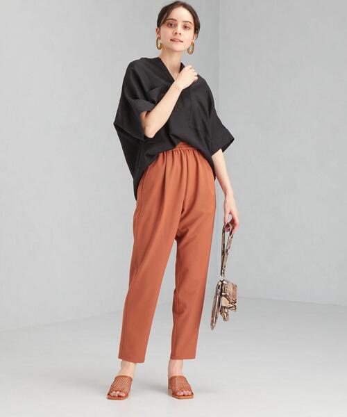 green label relaxing（グリーンレーベルリラクシング）の「オルマイパンツ P/P ツイル テーパード -マシンウォッシャブル・ストレッチ・防シワ・吸水速乾-（その他パンツ・レディース・ターコイズブルー/ピンク/ナチュラル/ブラウン/ブラック/ライム・40/38/34/36/42/44）」の9枚目の写真