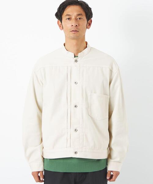 green label relaxing（グリーンレーベルリラクシング）の「オーガニックツイル TYPE-1 オフホワイト ジージャン（デニムジャケット・メンズ・オフホワイト・S/M/L/XL）」の2枚目の写真