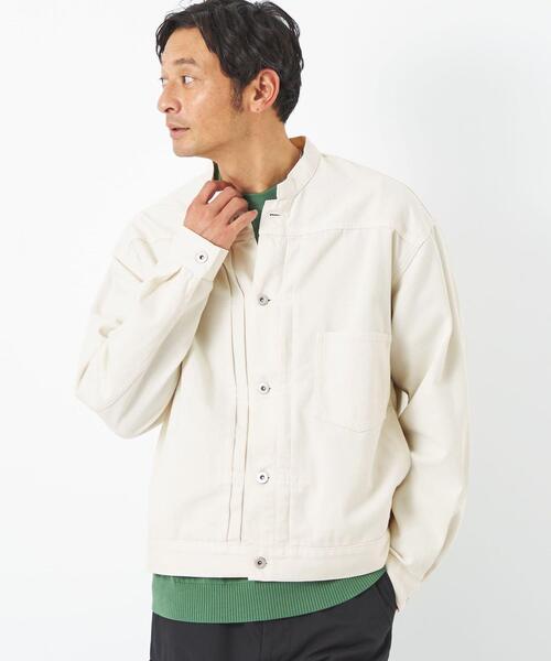 green label relaxing（グリーンレーベルリラクシング）の「オーガニックツイル TYPE-1 オフホワイト ジージャン（デニムジャケット・メンズ・オフホワイト・S/M/L/XL）」の5枚目の写真