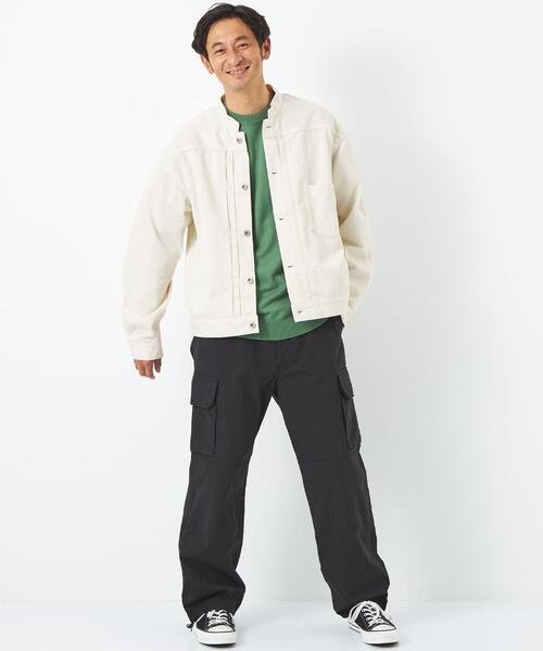 green label relaxing（グリーンレーベルリラクシング）の「オーガニックツイル TYPE-1 オフホワイト ジージャン（デニムジャケット・メンズ・オフホワイト・S/M/L/XL）」の6枚目の写真