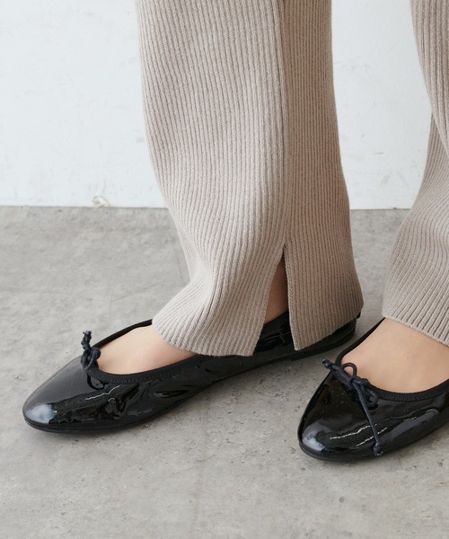 PUAL CE CIN(ピュアルセシン)の「プレーティングリブパンツ(その他パンツ・レディース・ブラック/ベージュ/アイボリー・FREE)」の4枚目の写真