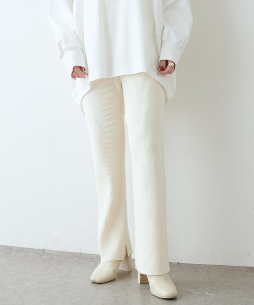 PUAL CE CIN(ピュアルセシン)の「プレーティングリブパンツ(その他パンツ・レディース・ブラック/ベージュ/アイボリー・FREE)」の11枚目の写真