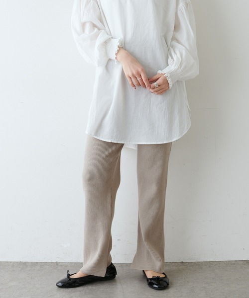 PUAL CE CIN(ピュアルセシン)の「プレーティングリブパンツ(その他パンツ・レディース・ブラック/ベージュ/アイボリー・FREE)」の16枚目の写真