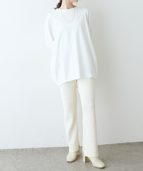 PUAL CE CIN(ピュアルセシン)の「プレーティングリブパンツ(その他パンツ・レディース・ブラック/ベージュ/アイボリー・FREE)」の10枚目の写真