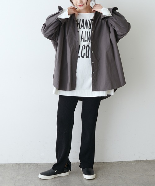 PUAL CE CIN(ピュアルセシン)の「プレーティングリブパンツ(その他パンツ・レディース・ブラック/ベージュ/アイボリー・FREE)」の8枚目の写真