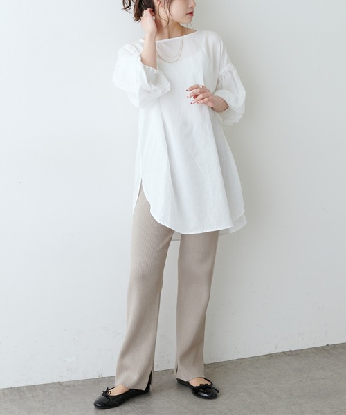 PUAL CE CIN(ピュアルセシン)の「プレーティングリブパンツ(その他パンツ・レディース・ブラック/ベージュ/アイボリー・FREE)」の12枚目の写真