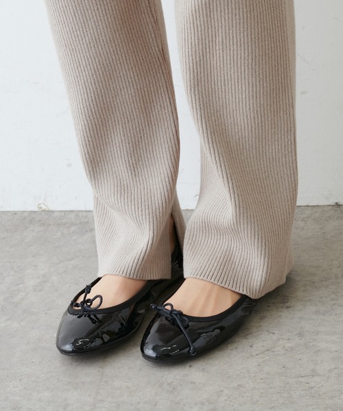 PUAL CE CIN(ピュアルセシン)の「プレーティングリブパンツ(その他パンツ・レディース・ブラック/ベージュ/アイボリー・FREE)」の6枚目の写真