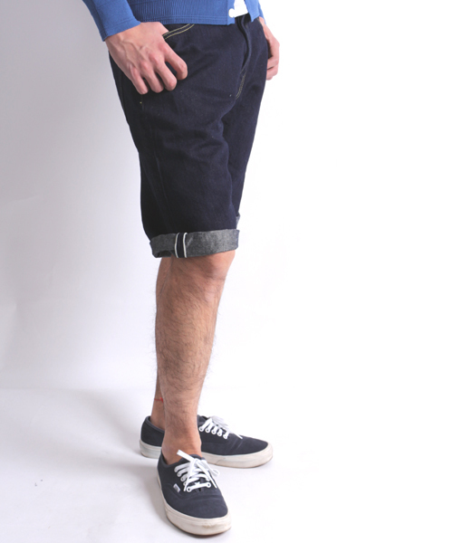 Denime(ドゥニーム)の「【Made in Japan】LINEN MIX 5P DENIM SHORT PANTS /リネンデニムショートパンツ(デニムパンツ・メンズ・インディゴブルー・LARGE/MEDIUM/SMALL)」の2枚目の写真