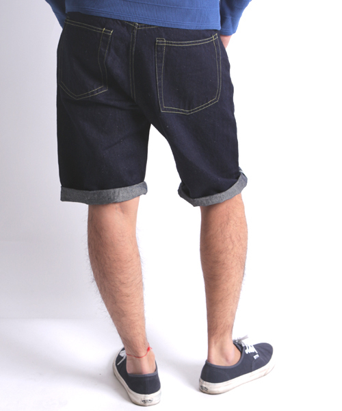 Denime(ドゥニーム)の「【Made in Japan】LINEN MIX 5P DENIM SHORT PANTS /リネンデニムショートパンツ(デニムパンツ・メンズ・インディゴブルー・LARGE/MEDIUM/SMALL)」の4枚目の写真