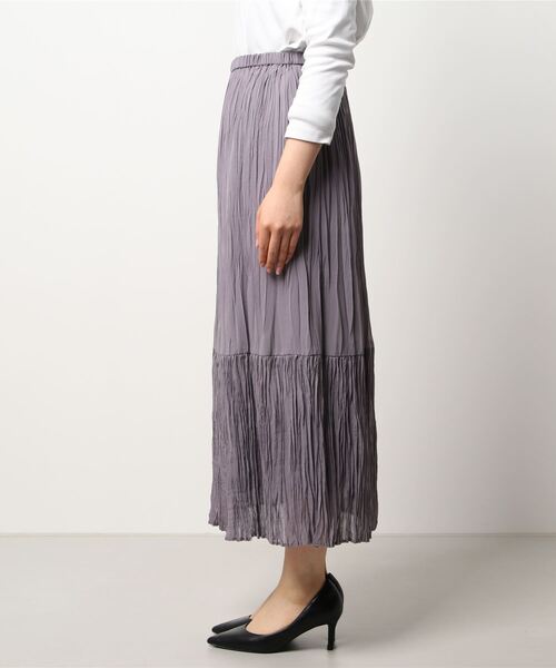 ROPE'（ロペ）の「ワッシャープリーツティアードスカート（スカート・レディース・ラベンダー/ブラック/ミント・36/38）」の4枚目の写真