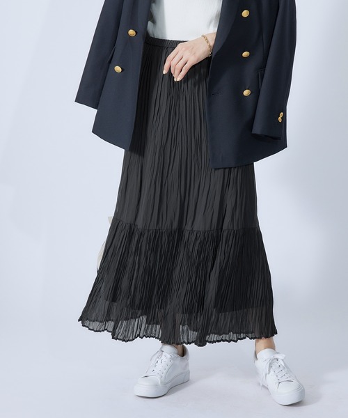 ROPE'（ロペ）の「ワッシャープリーツティアードスカート（スカート・レディース・ラベンダー/ブラック/ミント・36/38）」の2枚目の写真