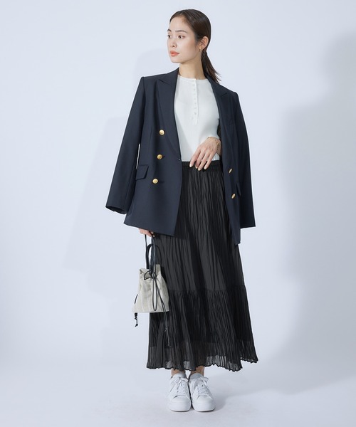 ROPE'（ロペ）の「ワッシャープリーツティアードスカート（スカート・レディース・ラベンダー/ブラック/ミント・36/38）」の9枚目の写真