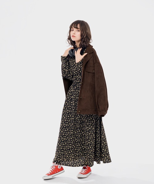 MUHET（ミュエータ）の「フラワーロングワンピース（ワンピース・レディース・ブラック・SMALL/MEDIUM/LARGE）」の4枚目の写真