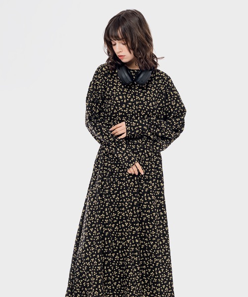 MUHET（ミュエータ）の「フラワーロングワンピース（ワンピース・レディース・ブラック・SMALL/MEDIUM/LARGE）」の6枚目の写真