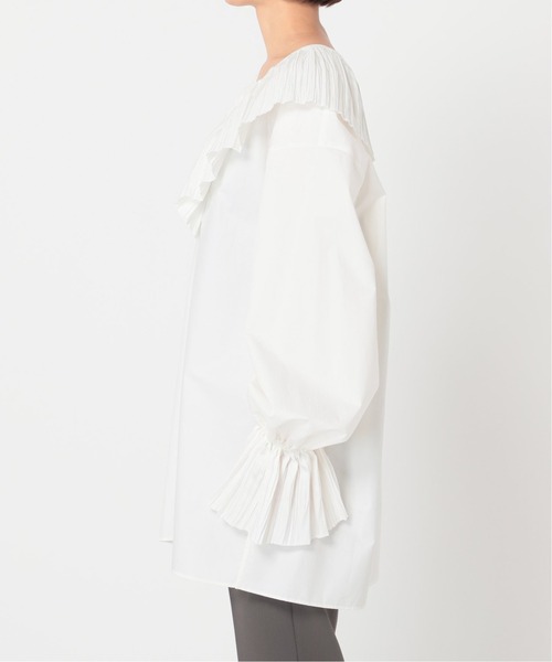 CITYSHOP(シティーショップ)の「PLEATED COLLAR シャツ 2(シャツ/ブラウス・レディース・ホワイト/ブラック・FREE)」の7枚目の写真