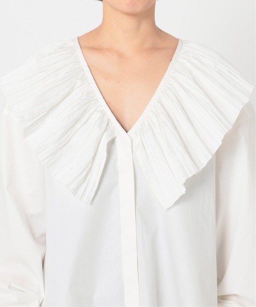 CITYSHOP(シティーショップ)の「PLEATED COLLAR シャツ 2(シャツ/ブラウス・レディース・ホワイト/ブラック・FREE)」の21枚目の写真