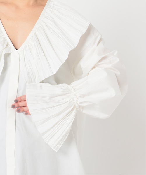 CITYSHOP(シティーショップ)の「PLEATED COLLAR シャツ 2(シャツ/ブラウス・レディース・ホワイト/ブラック・FREE)」の13枚目の写真