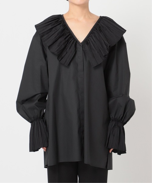 CITYSHOP(シティーショップ)の「PLEATED COLLAR シャツ 2(シャツ/ブラウス・レディース・ホワイト/ブラック・FREE)」の15枚目の写真