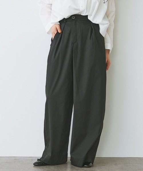 PUAL CE CIN（ピュアルセシン）の「ワンタック変形ワイドパンツ（その他パンツ・レディース・ブラック/ベージュ/ライトベージュ・FREE）」の2枚目の写真