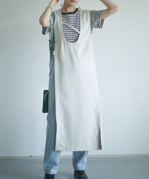 spoon store（スプーンストア）の「2wayアシメロングベスト（ベスト・レディース・ブラック/グレー・フリー）」の2枚目の写真