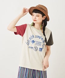 CUBE SUGAR（キューブシュガー）の「接触冷感天竺カットソー半袖プリントTシャツ（Tシャツ/カットソー）」
