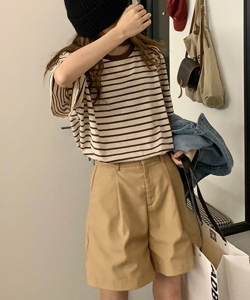 HALEY PESCA（ヘーリーペスカ）の「HALEY PESCA/ボーダー バスク半袖Tシャツ カットソー（Tシャツ/カットソー・レディース・ブラウン/ネイビー・FREE）」の18枚目の写真