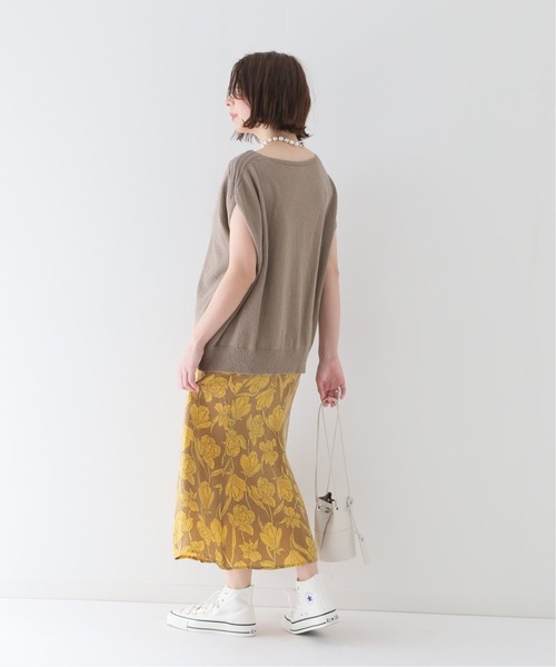 JOURNAL STANDARD relume（ジャーナルスタンダード　レリューム）の「《追加》コットンスラブ天竺ボートネックプルオーバー（その他トップス・レディース・ネイビー/ブラウン系その他・FREE）」の9枚目の写真
