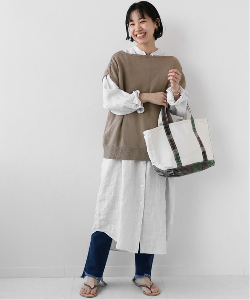 JOURNAL STANDARD relume（ジャーナルスタンダード　レリューム）の「《追加》コットンスラブ天竺ボートネックプルオーバー（その他トップス・レディース・ネイビー/ブラウン系その他・FREE）」の20枚目の写真