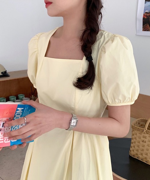 セール バッククロスリボンスクエアネックパフスリーブワンピース ワンピース Amour Box アムールボックス のファッション通販 Zozotown