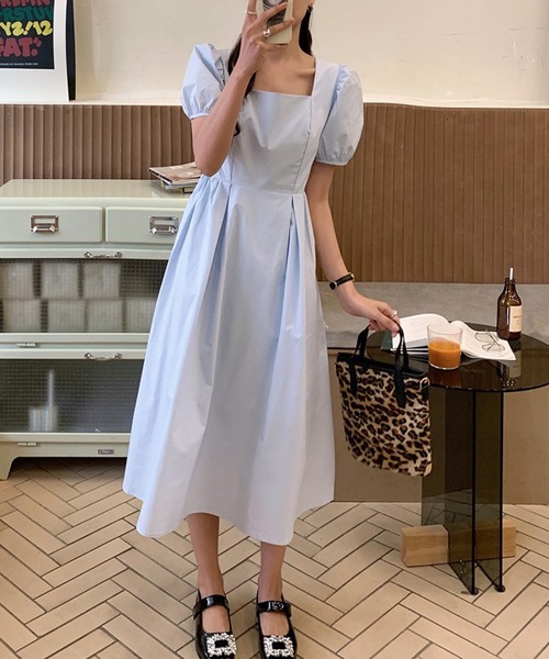 リュクス パフスリーブ ワンピース ブラック ピンク ホワイト パフロングスリーブワンピース｜ピンクハウスオフィシャル