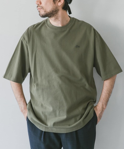 LACOSTE(ラコステ)の「『別注』LACOSTE moss stitch loose T-shirts(Tシャツ/カットソー・メンズ・パープル/ネイビー/グレー/カーキ・4/3/5)」の6枚目の写真