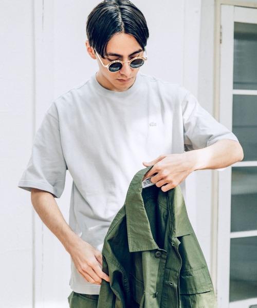 LACOSTE(ラコステ)の「『別注』LACOSTE moss stitch loose T-shirts(Tシャツ/カットソー・メンズ・パープル/ネイビー/グレー/カーキ・4/3/5)」の13枚目の写真