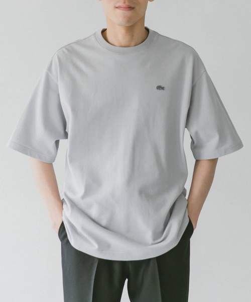 LACOSTE(ラコステ)の「『別注』LACOSTE moss stitch loose T-shirts(Tシャツ/カットソー・メンズ・パープル/ネイビー/グレー/カーキ・4/3/5)」の7枚目の写真