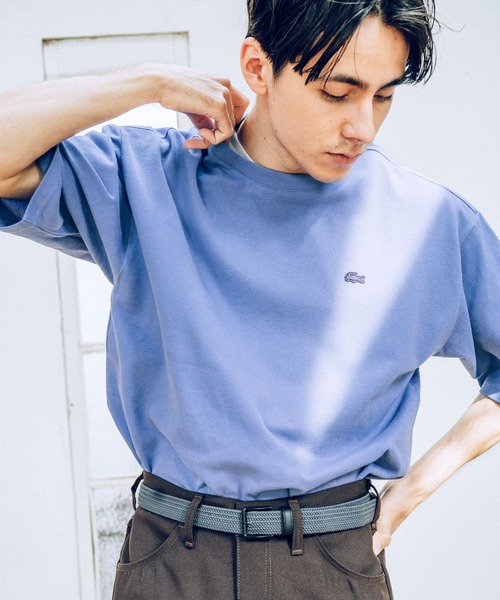 LACOSTE(ラコステ)の「『別注』LACOSTE moss stitch loose T-shirts(Tシャツ/カットソー・メンズ・パープル/ネイビー/グレー/カーキ・4/3/5)」の14枚目の写真