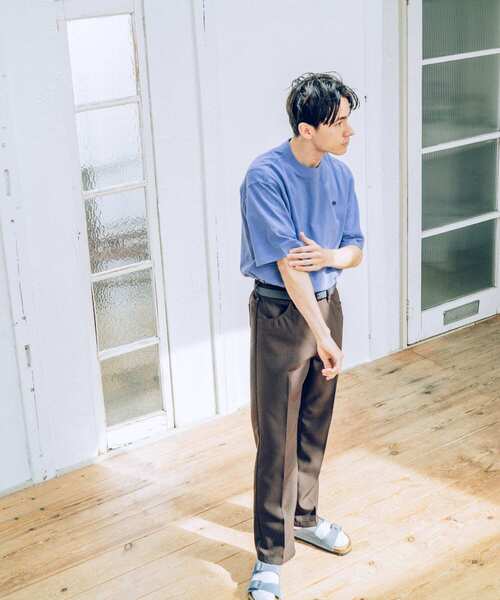 LACOSTE(ラコステ)の「『別注』LACOSTE moss stitch loose T-shirts(Tシャツ/カットソー・メンズ・パープル/ネイビー/グレー/カーキ・4/3/5)」の8枚目の写真